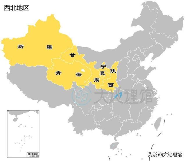 中国六大区域划分图-中国区域地图划分图  第15张